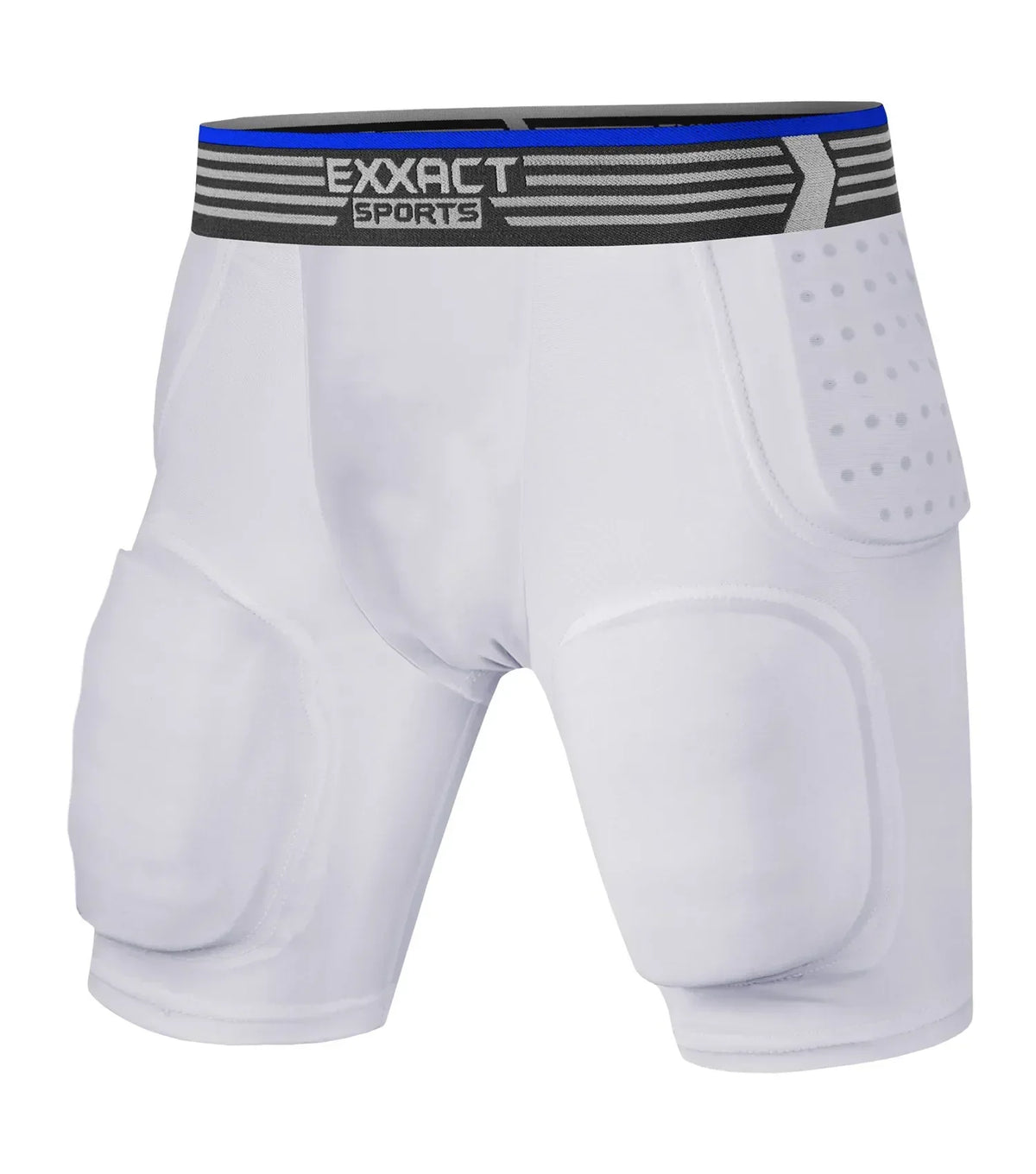 Exxact Sports Rebel 5-pad Boys Football Girdle with Cup Pocket Youth - White