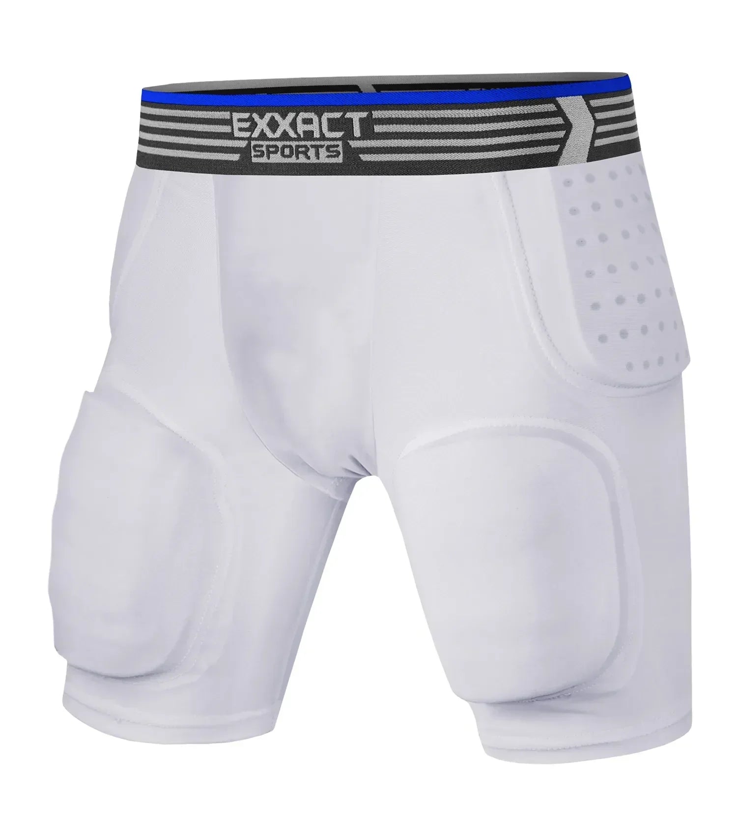 Exxact Sports Rebel 5-pad Boys Football Girdle with Cup Pocket Youth - White