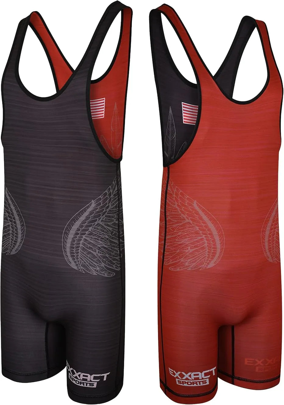 Exxact Sports Reversible Wrestling Singlet for Gymnastic & Mma - Black Red