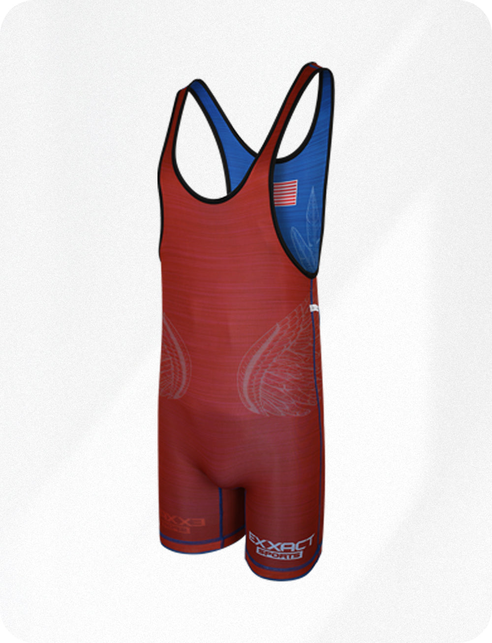 Exxact Sports Reversible Wrestling Singlet for Gymnastic & Mma - Red Royal Blue