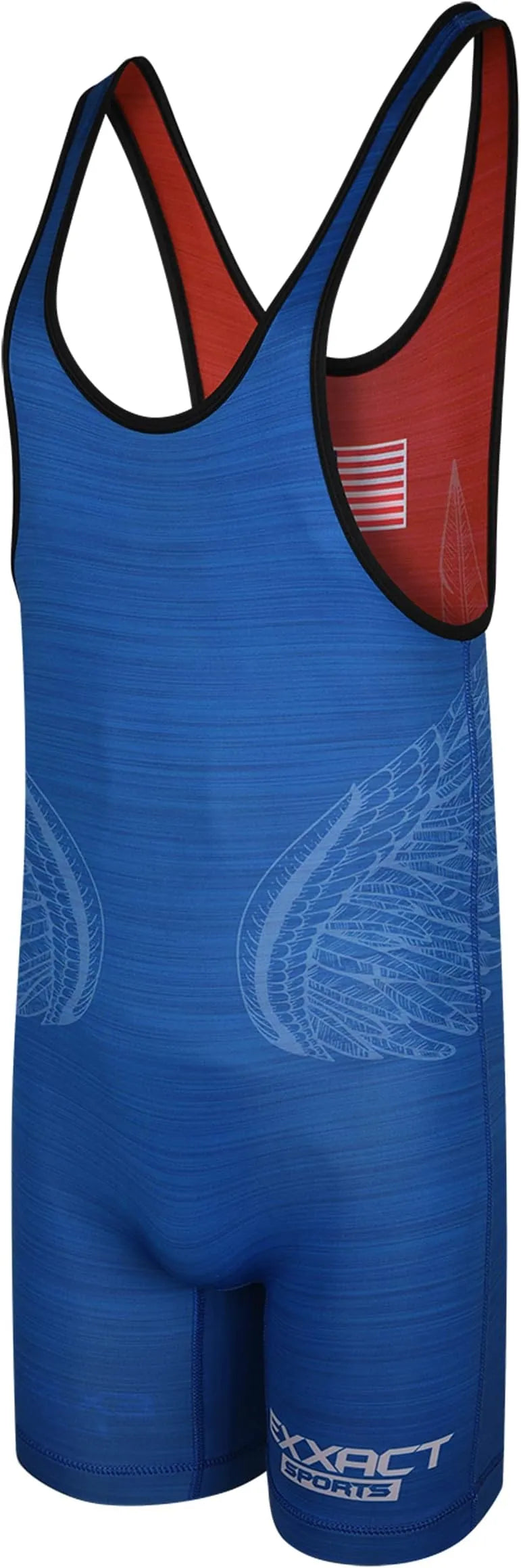 Exxact Sports Reversible Wrestling Singlet for Gymnastic & Mma - Red Royal Blue