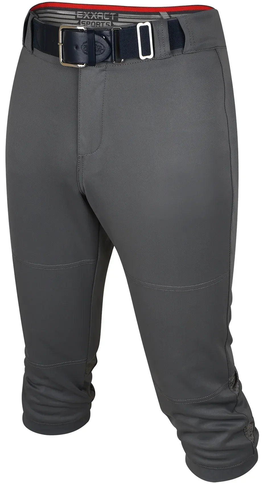 Exxact Sports Softball Pants for Women with Snap and Zipper Elastic Bottom And mesh panels - Dark Gray