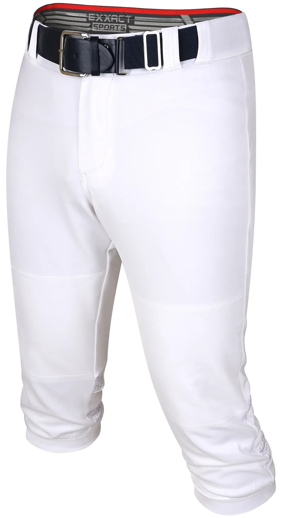 Exxact Sports Softball Pants for Women with Snap and Zipper Elastic Bottom And mesh panels - White
