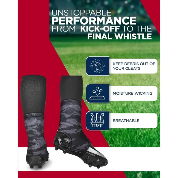 Exxact Sports Spats Cleat Men & Boys Football Covers - Black Camo