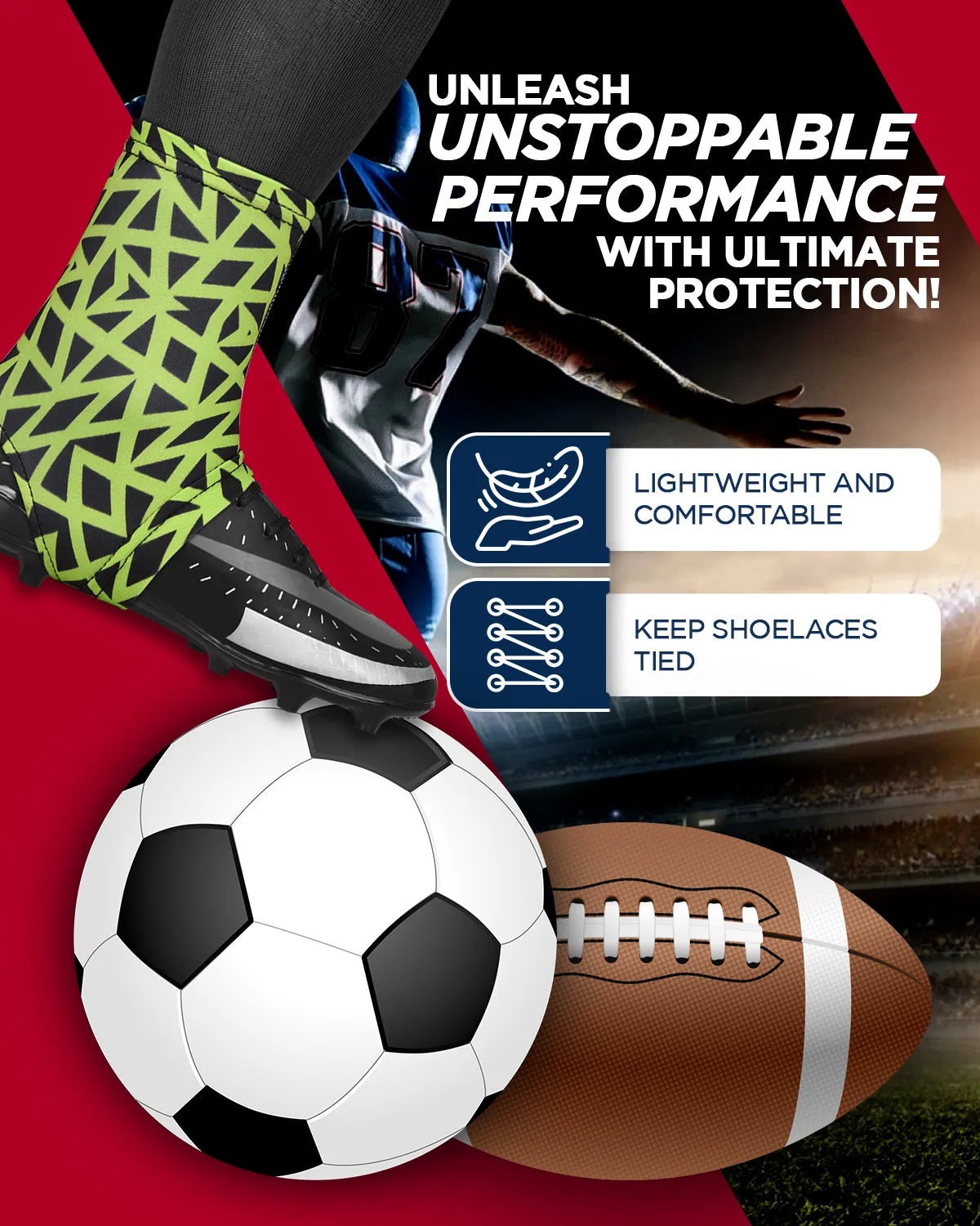Exxact Sports Spats Cleat Men & Boys Football Covers - Neno Green