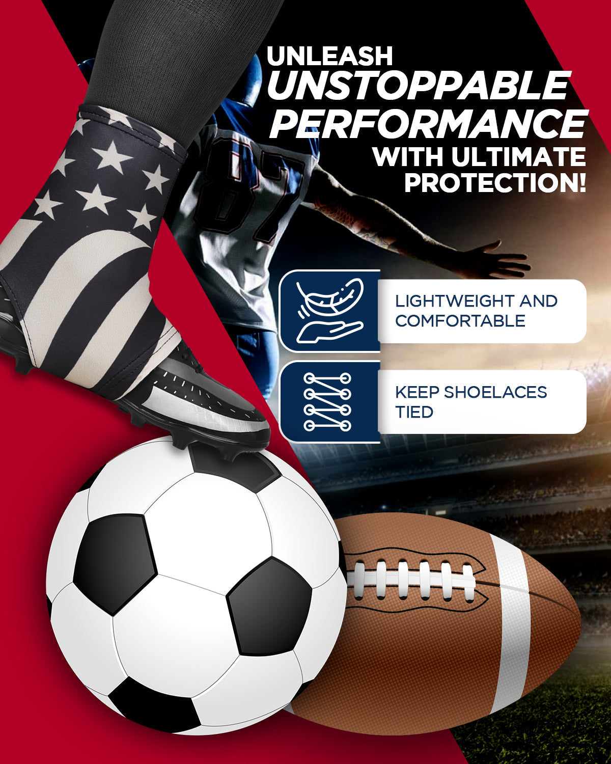 Exxact Sports Spats Cleat Men & Boys Football Covers v - Gold Flag
