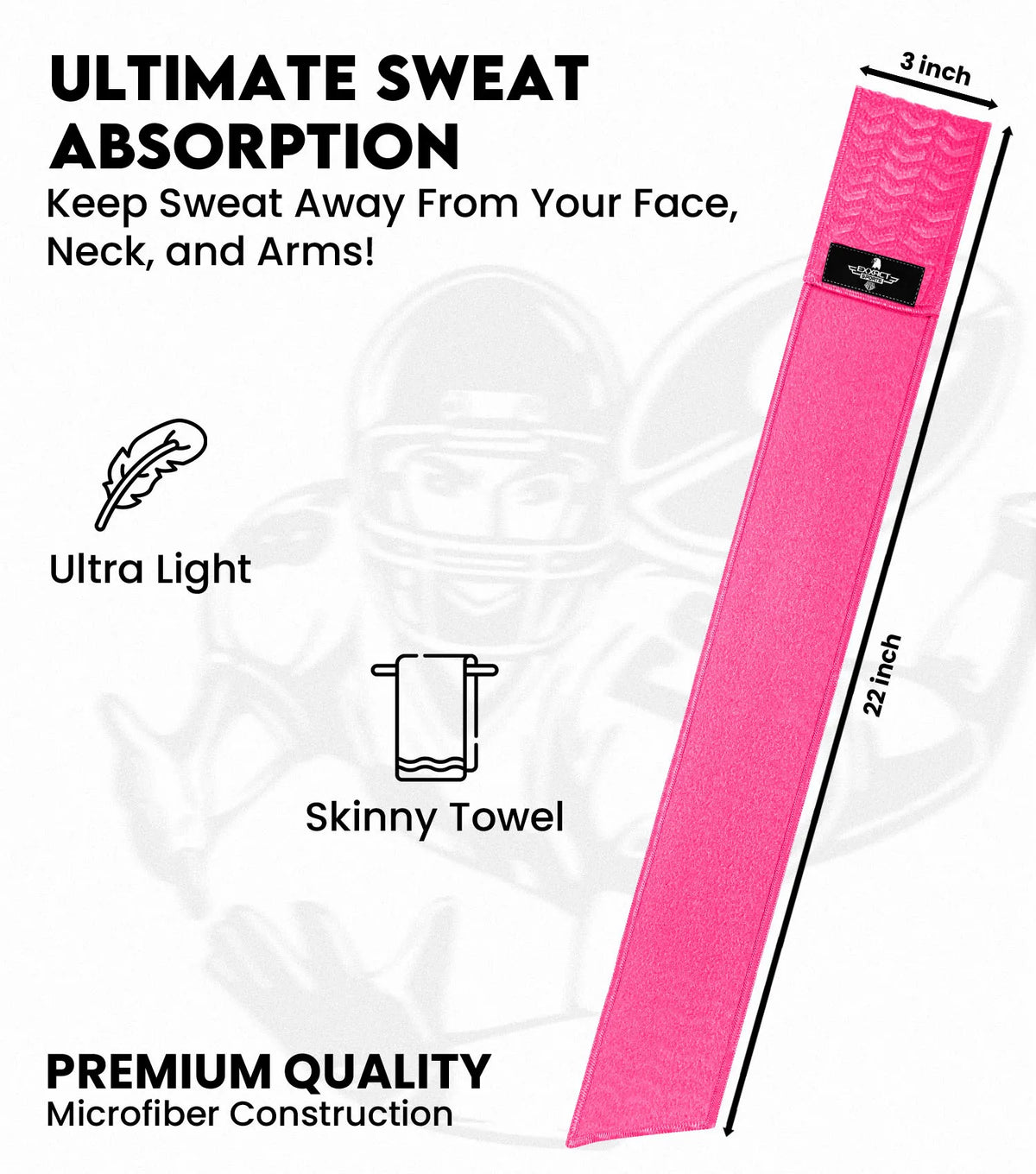 Exxact Sports Streamer Football Towel with Hook & Loop Fastener - Pink