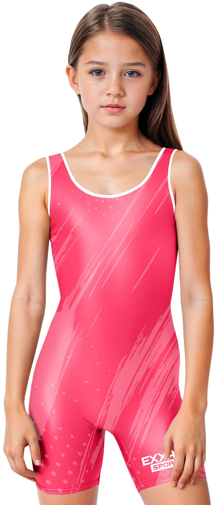 Exxact Sports Sublimated Girl’s Wrestling Singlets High-cut Female singlets - Pink