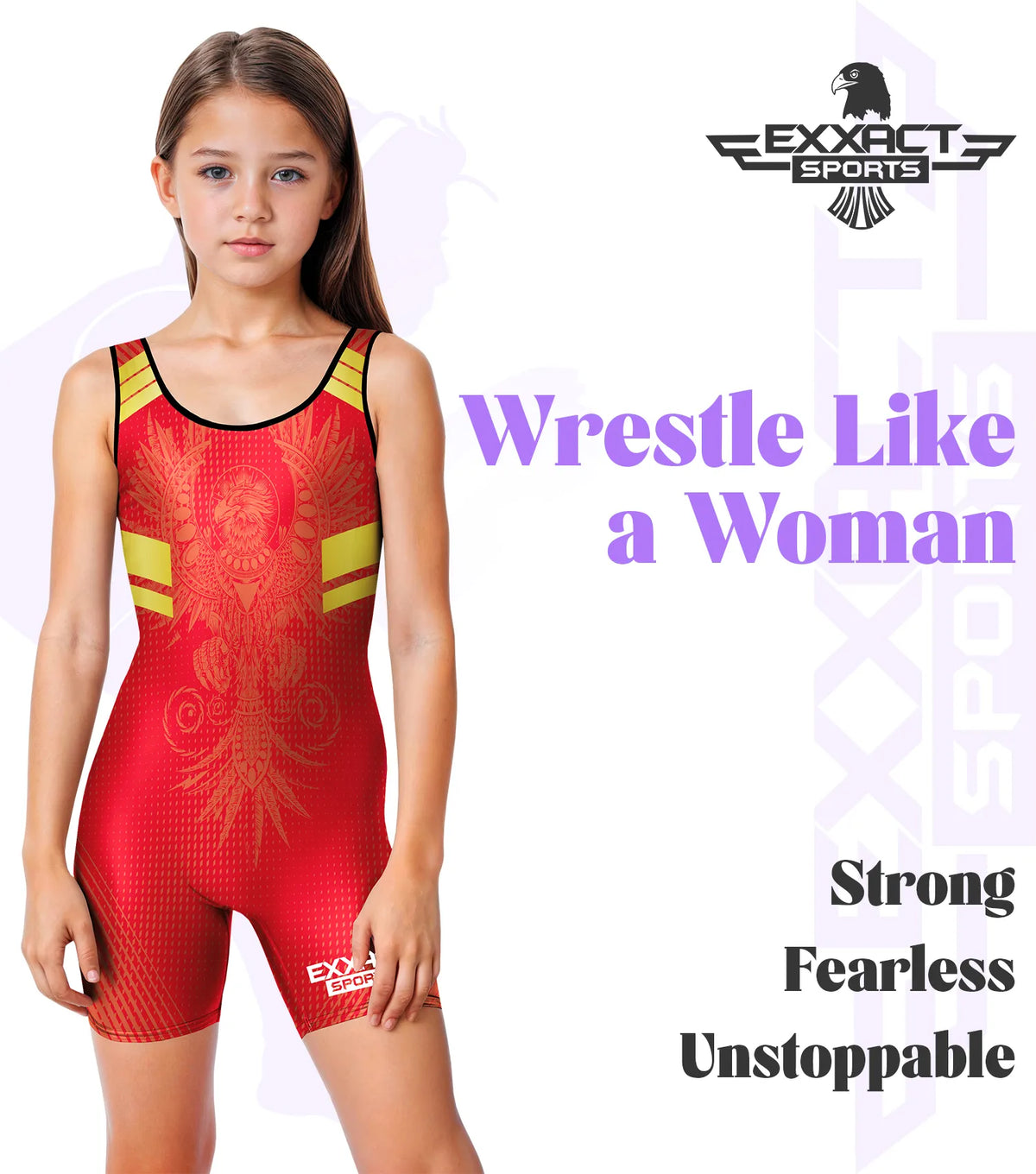 Exxact Sports Sublimated Girl’s Wrestling Singlets High-cut Female singlets - Phoenix