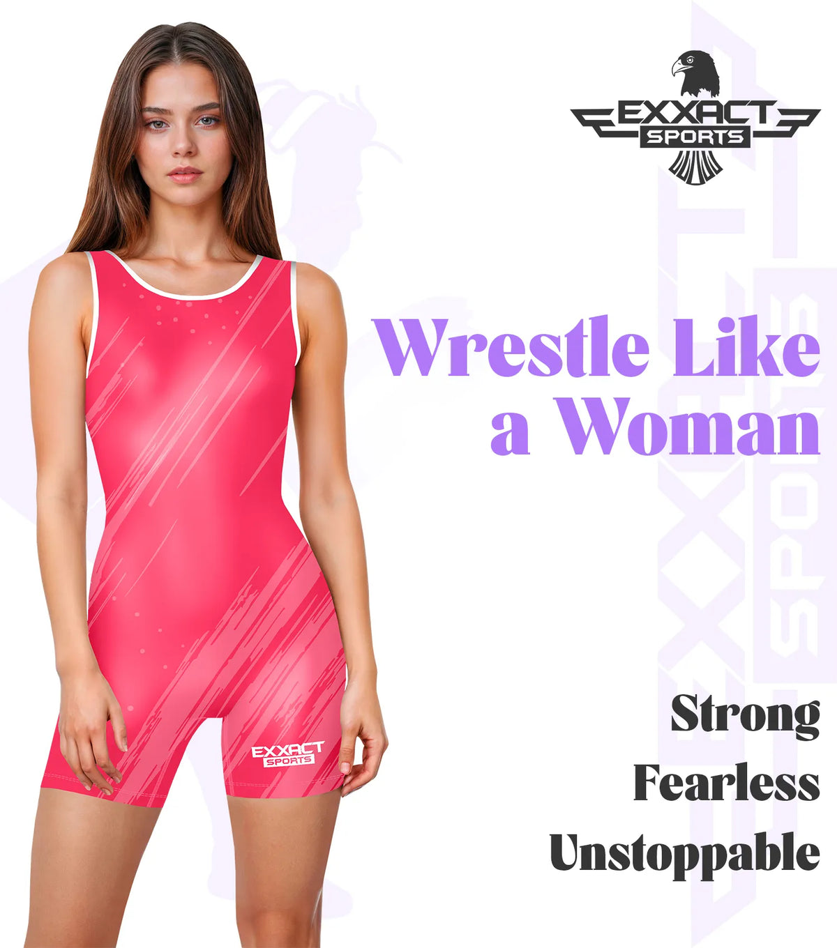Exxact Sports Sublimated Women’s Wrestling Singlets High-cut Female singlets - Pink