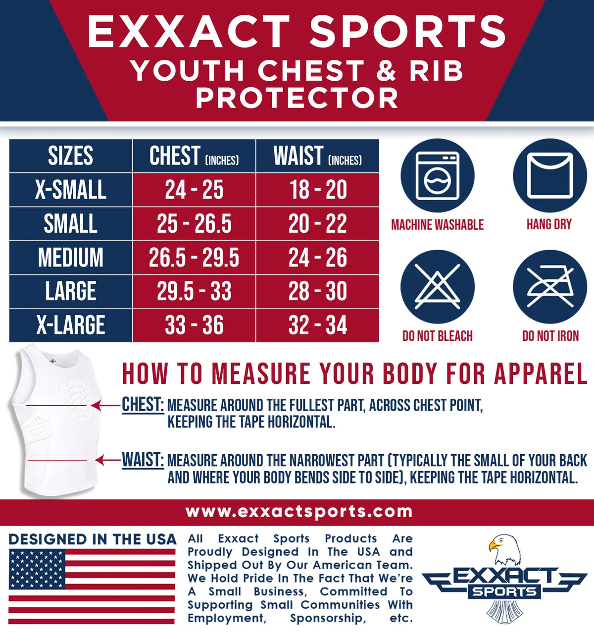 Exxact Sports Tank Top Boys Baseball Chest & Rib Protector - White