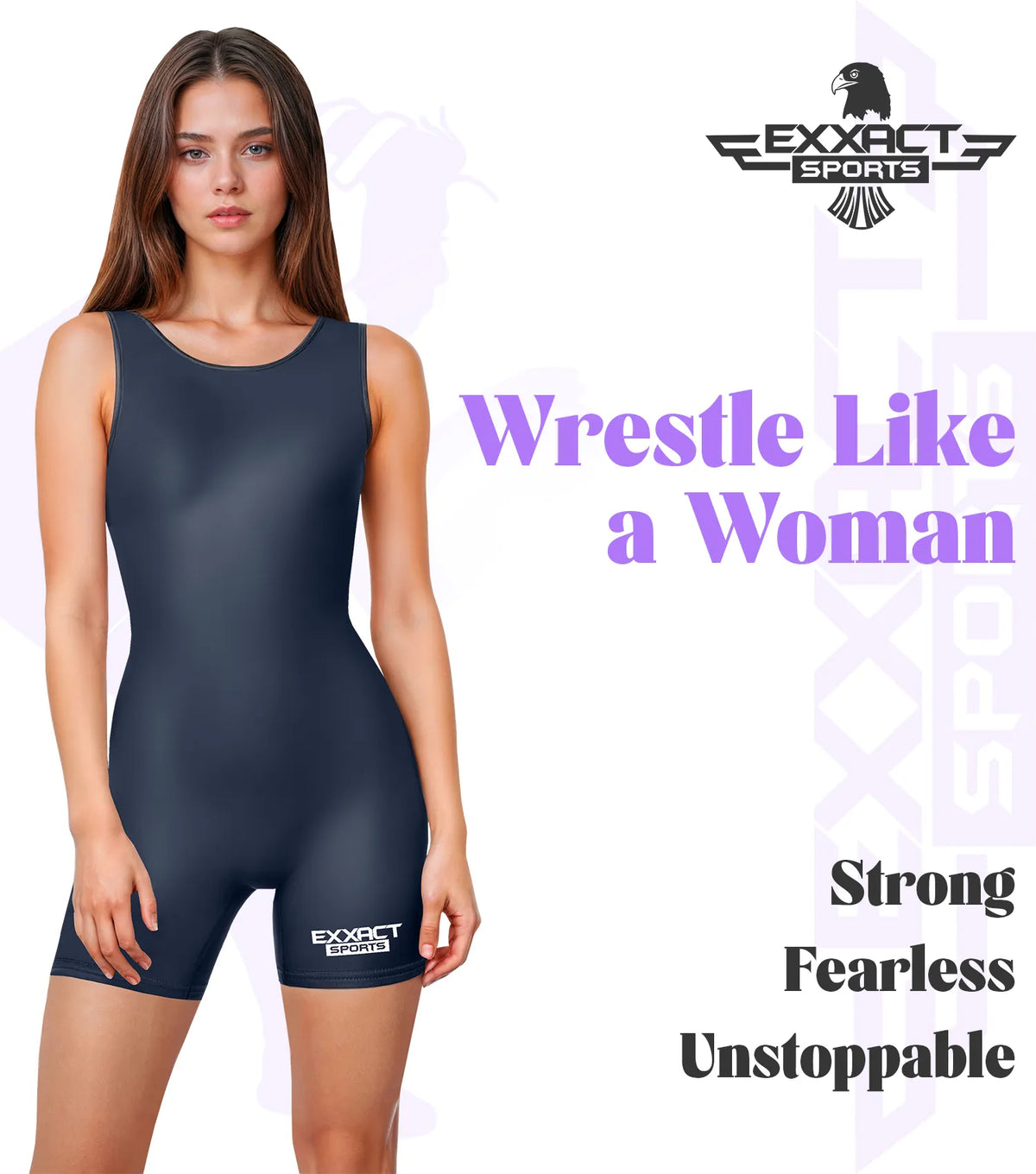 Exxact Sports Women’s Navy Wrestling Singlets High-cut Female singlets