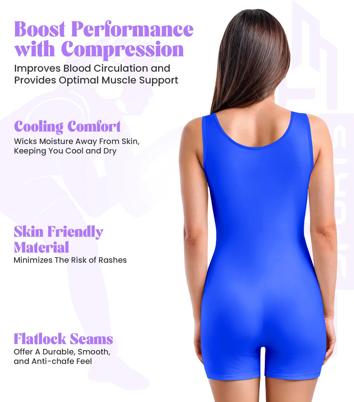 Exxact Sports Women’s Wrestling Singlets High-cut Female singlets - Royal Blue