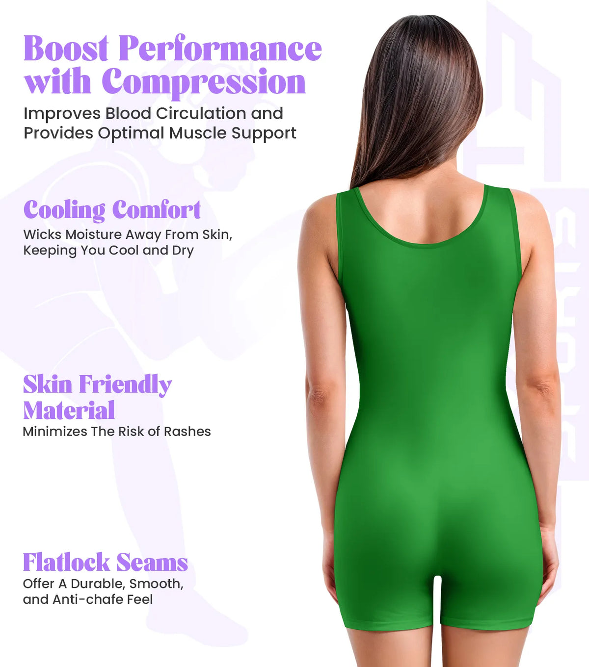 Exxact Sports Women’s Wrestling Singlets High-cut Female singlets - Green