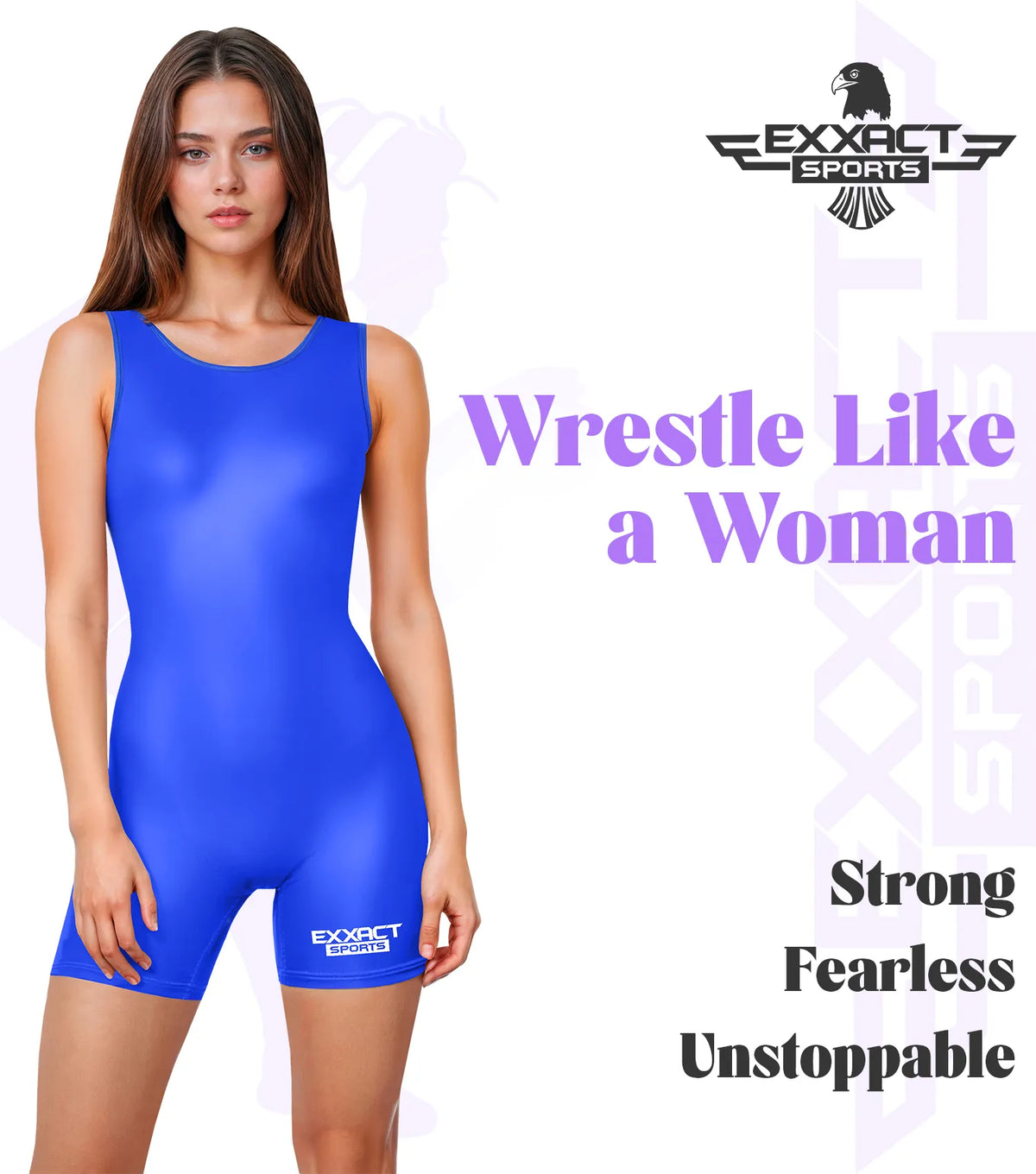 Exxact Sports Women’s Wrestling Singlets High-cut Female singlets - Royal Blue