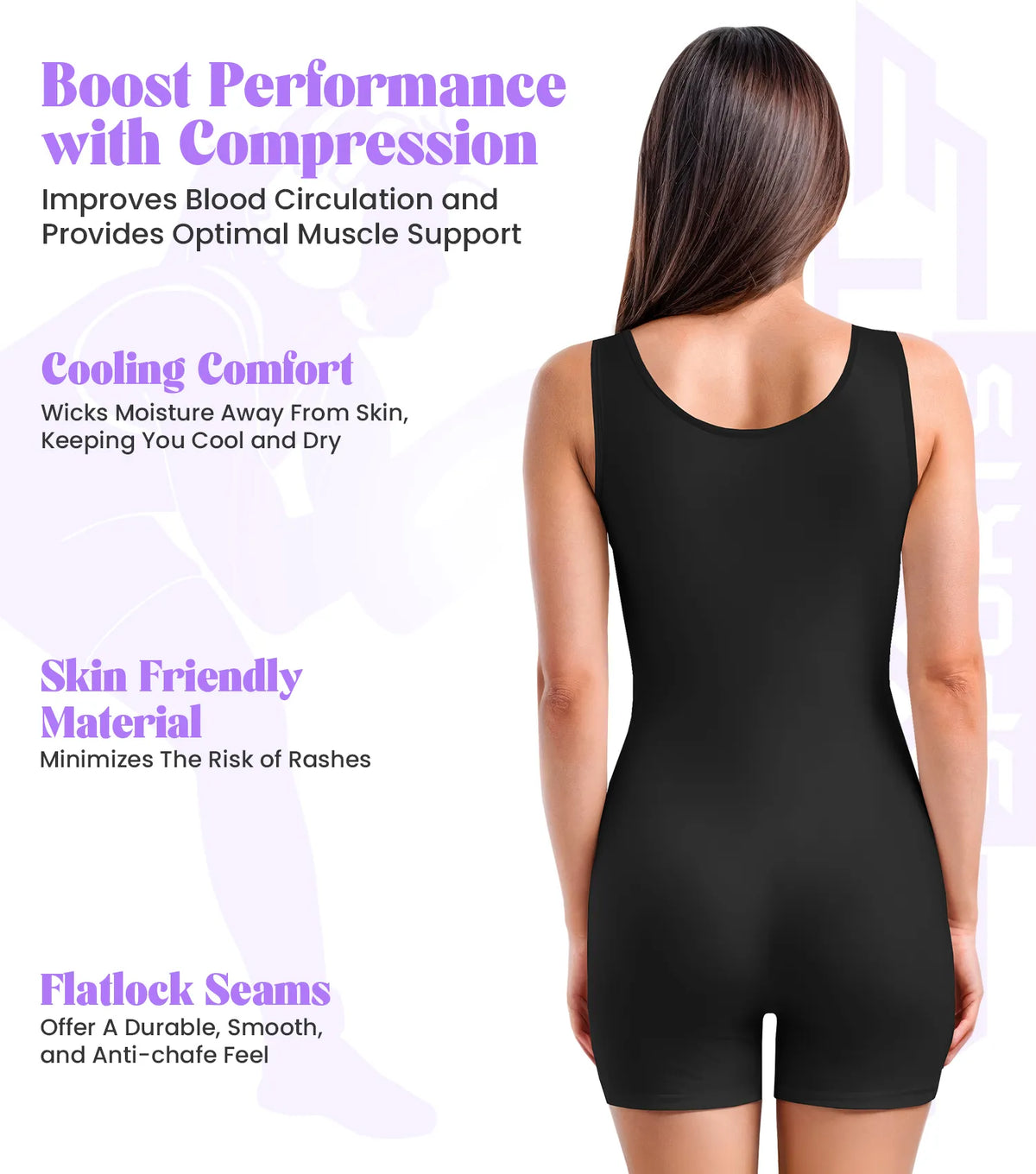 Exxact Sports Women’s Wrestling Singlets High-cut Female singlets - Black