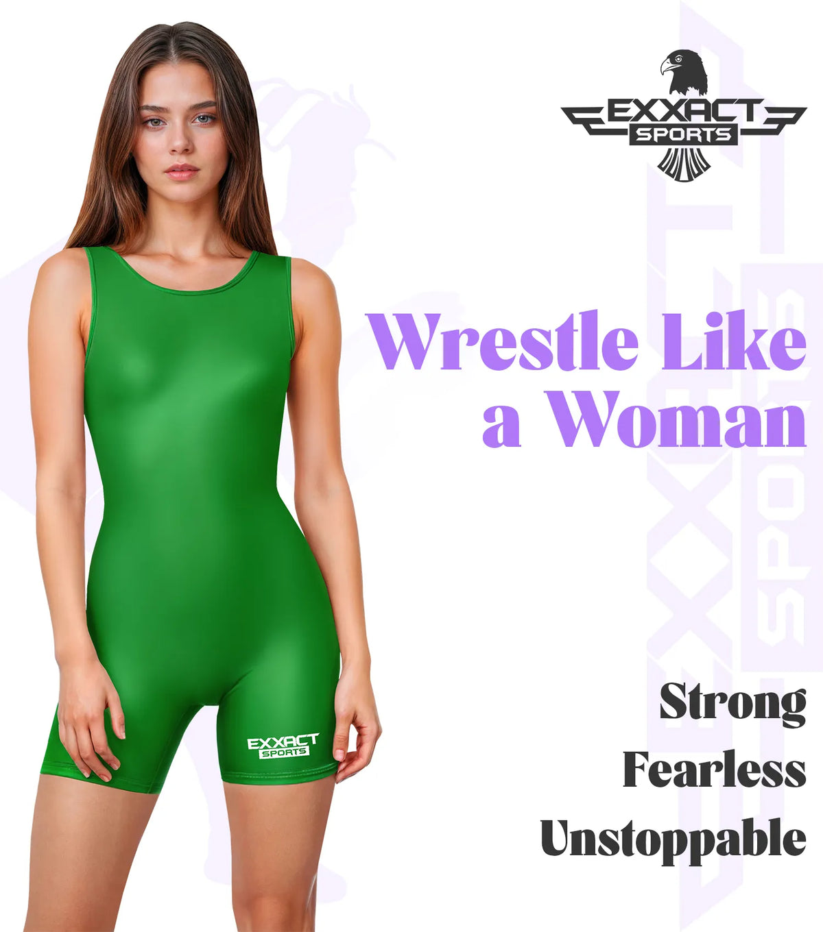 Exxact Sports Women’s Wrestling Singlets High-cut Female singlets - Green