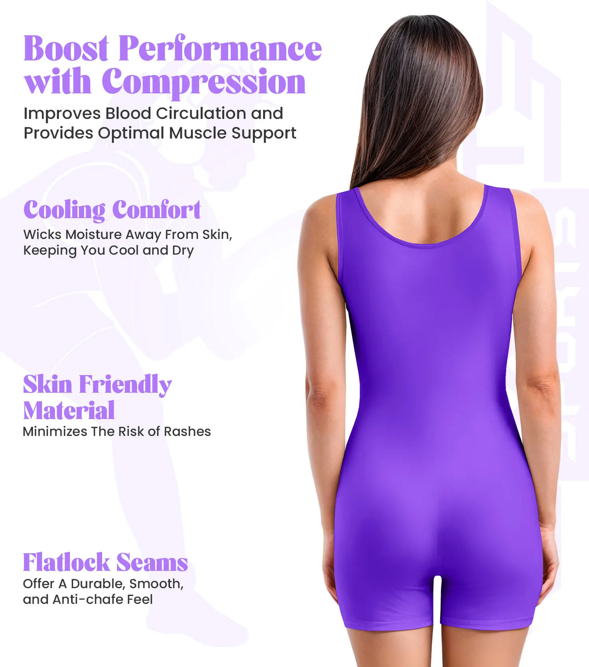 Exxact Sports Women’s Wrestling Singlets High-cut Female singlets - Purple