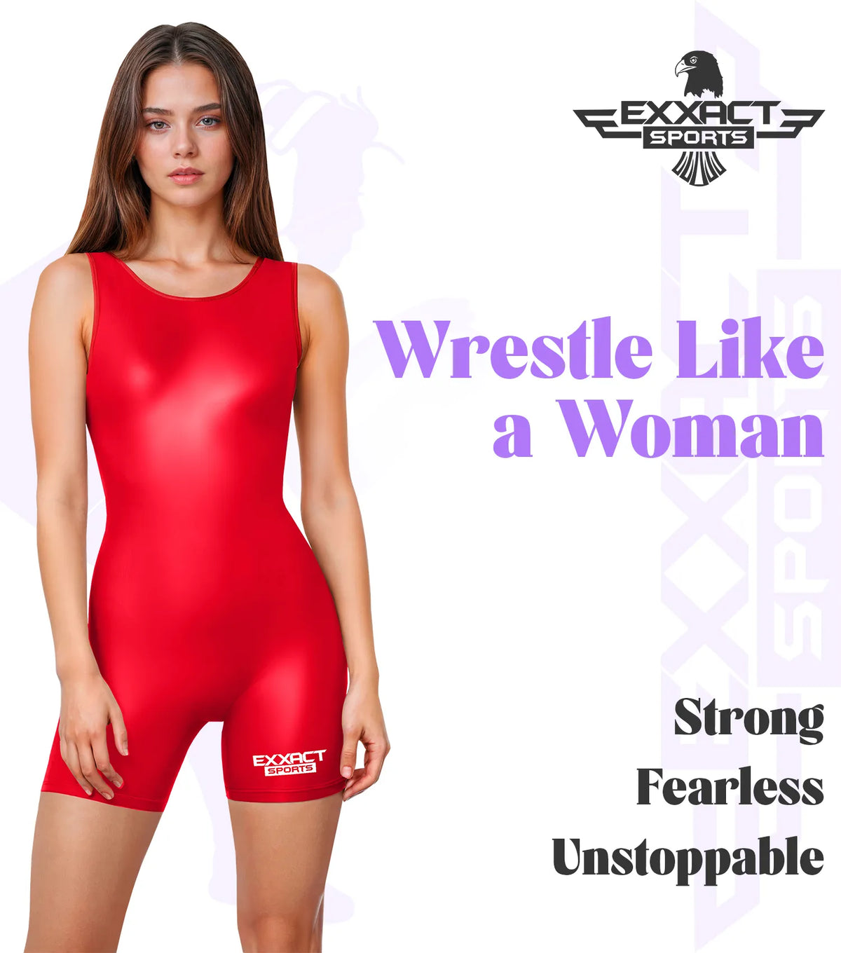 Exxact Sports Women’s Wrestling Singlets High-cut Female singlets - Red