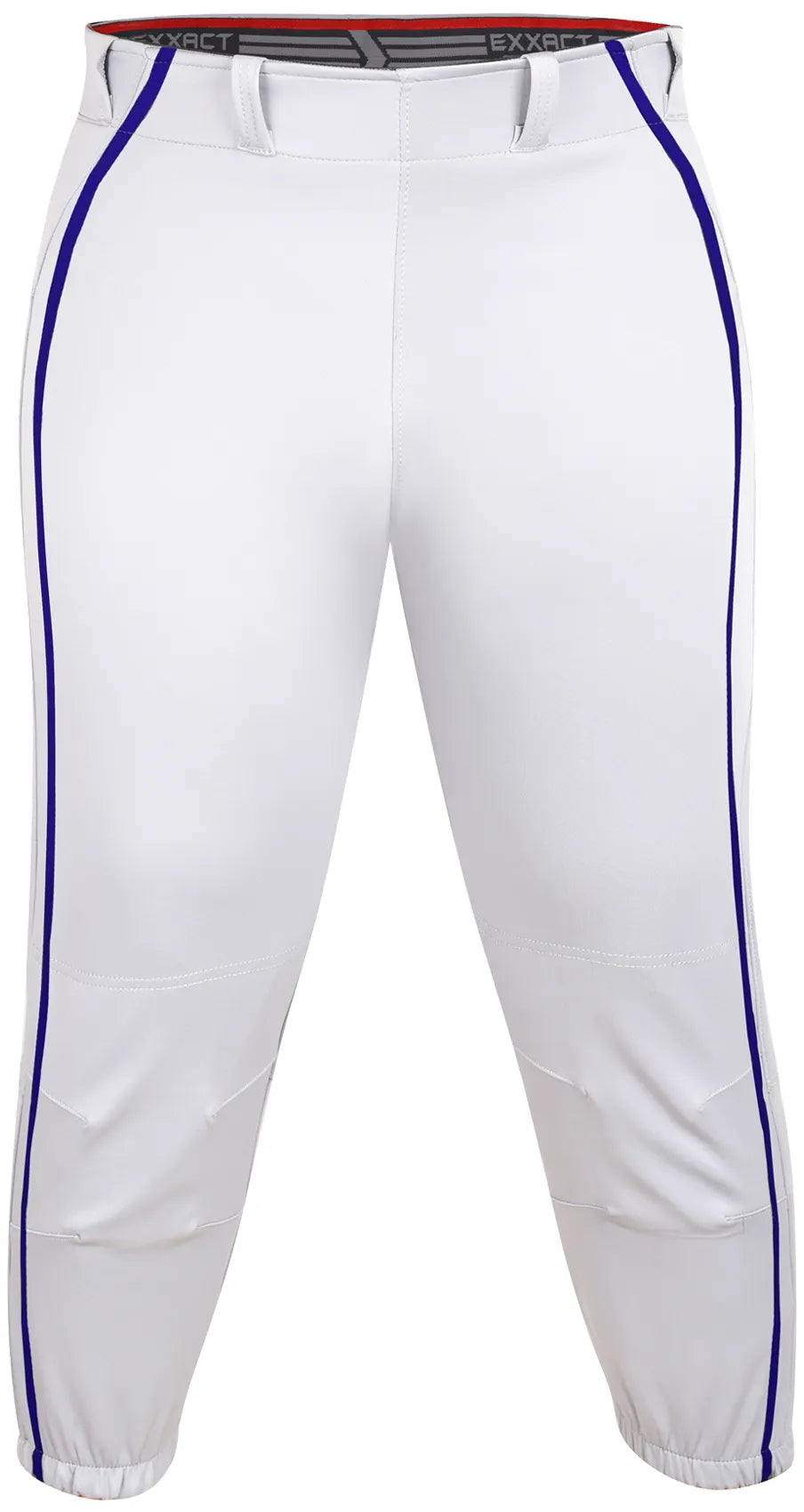 Exxact Sports Yoga Knicker Style Softball Pants for Women - White Navy
