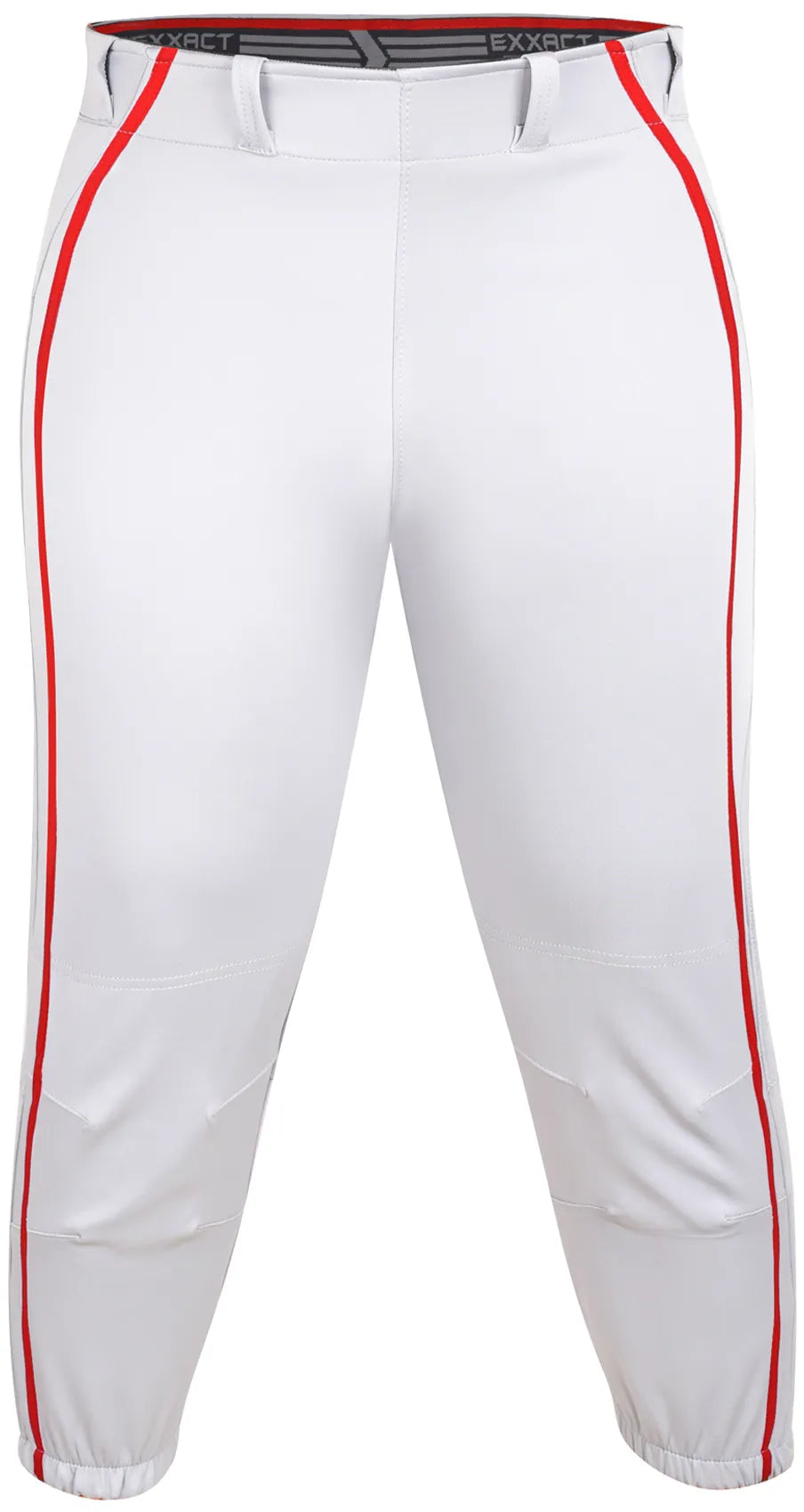 Exxact Sports Yoga Knicker Style Softball Pants for Women - White Red
