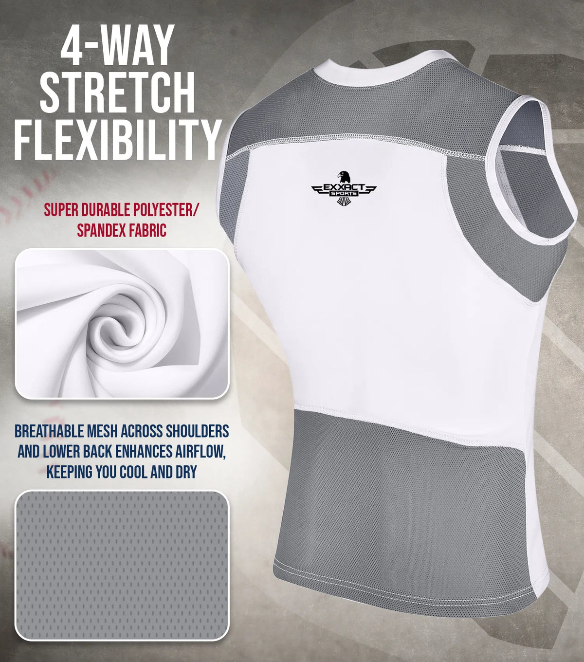 Exxact Sports Youth Boys Baseball Chest Protector for Sternum Heart Protection - White