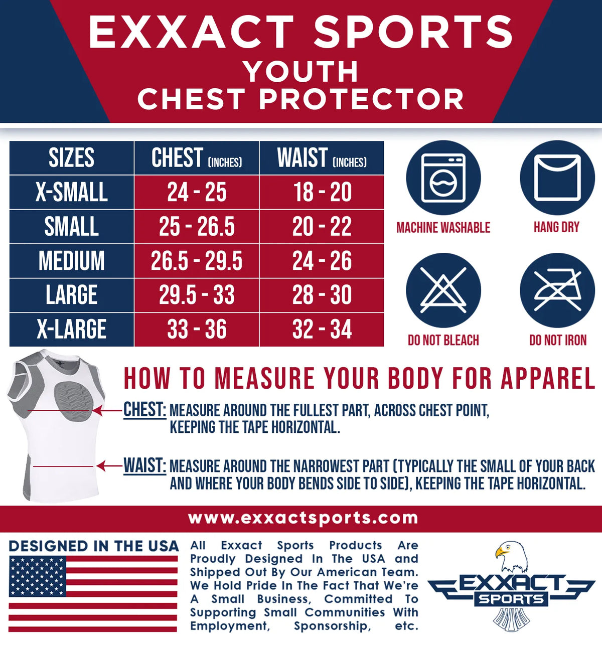 Exxact Sports Youth Boys Baseball Chest Protector for Sternum Heart Protection - White