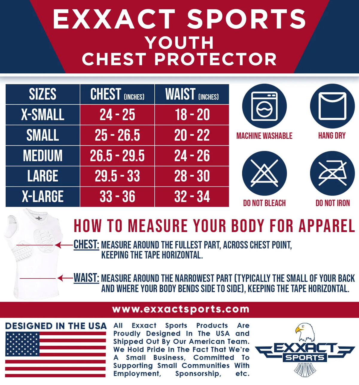 Exxact Sports Youth Boys Baseball Chest & Rib Protector for Sternum Heart Protection - White