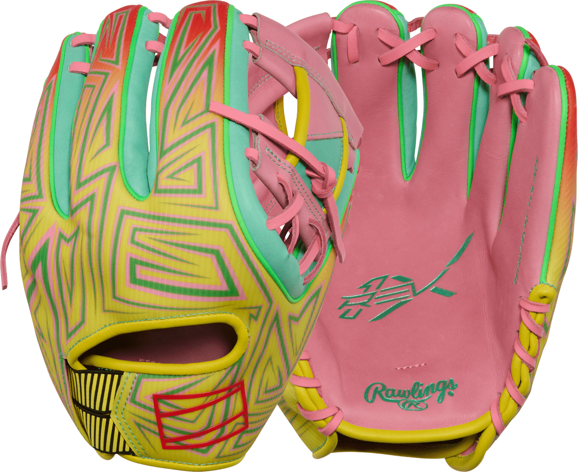 Rawlings REV1X 11.50&quot; Infield Baseball Glove REV204-2XPG - Yellow Pink