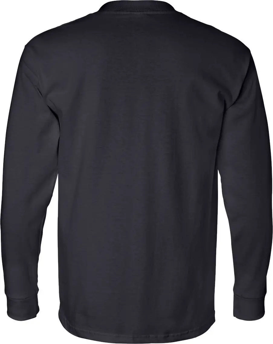 Bayside 8100 Usa-made Long Sleeve Pocket T-shirt - Navy