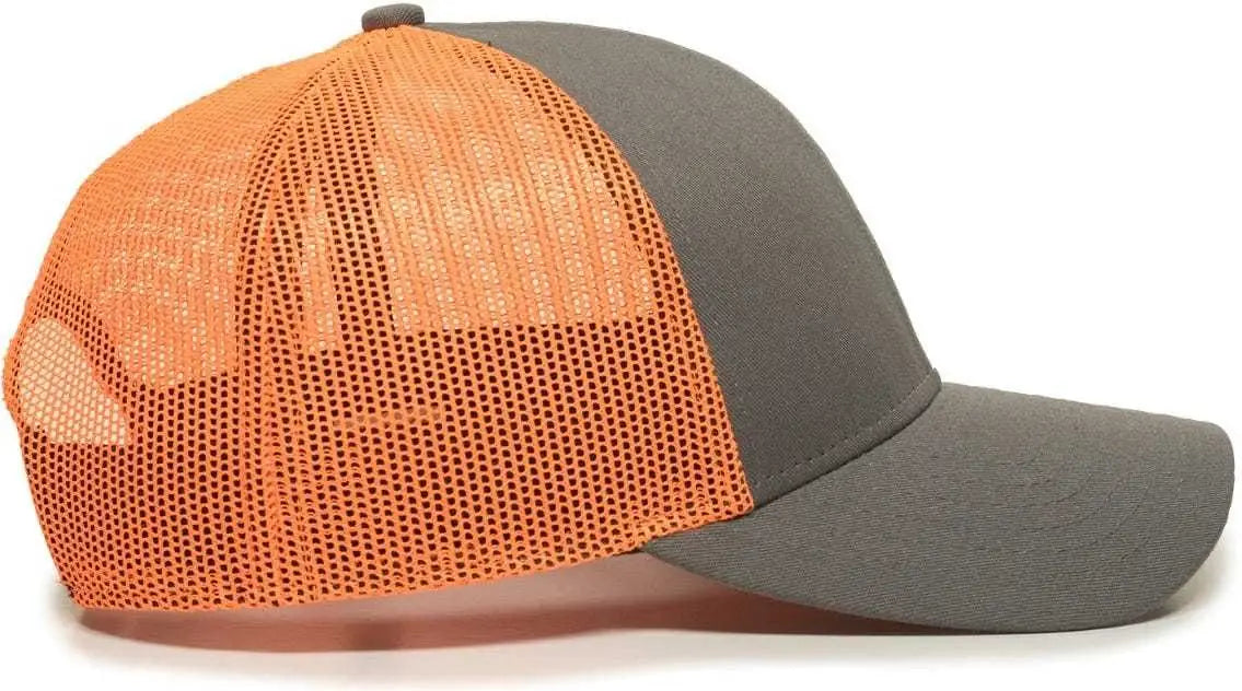 Oc Sports Oc770 Adjustable Mesh Back Cap with Sweatband - Charcoal Neon Orange - Dark Gray / 6 7/8’’ - 7 1/2’’