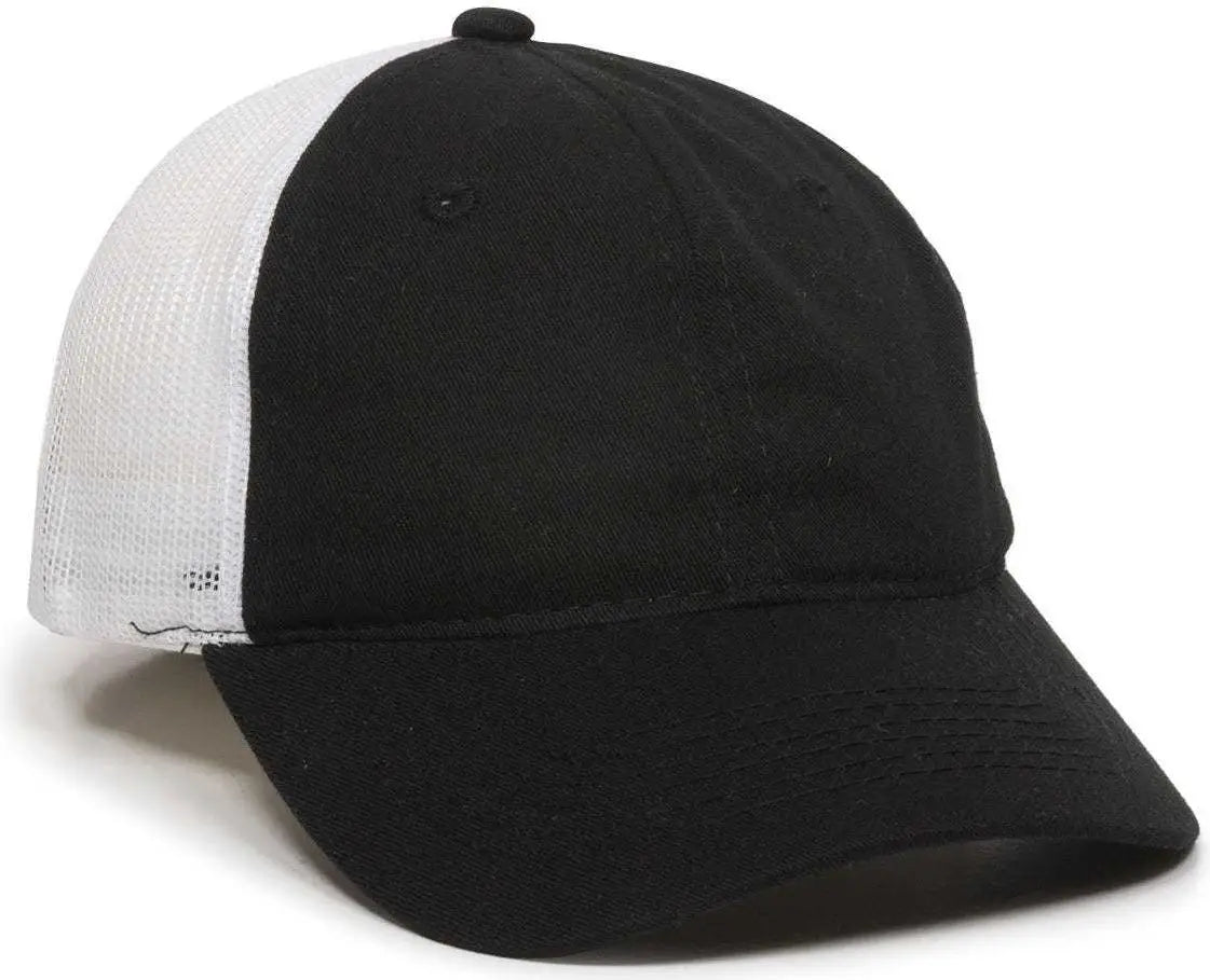 Oc Sports Fwt-130 Garment Wash Mesh Back Baseball Cap - Black White - 6 3/8’’ - 7’’