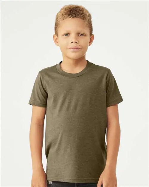 Bella + Canvas 3001ycvc Youth Cvc Jersey Tee - Heather Olive