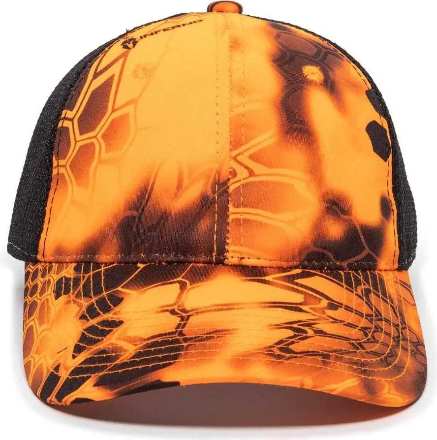 Oc Sports Pfc-150m Adjustable Mesh Back Cap - Kryptek Inferno Black - 6 7/8’’ - 7 1/2’’