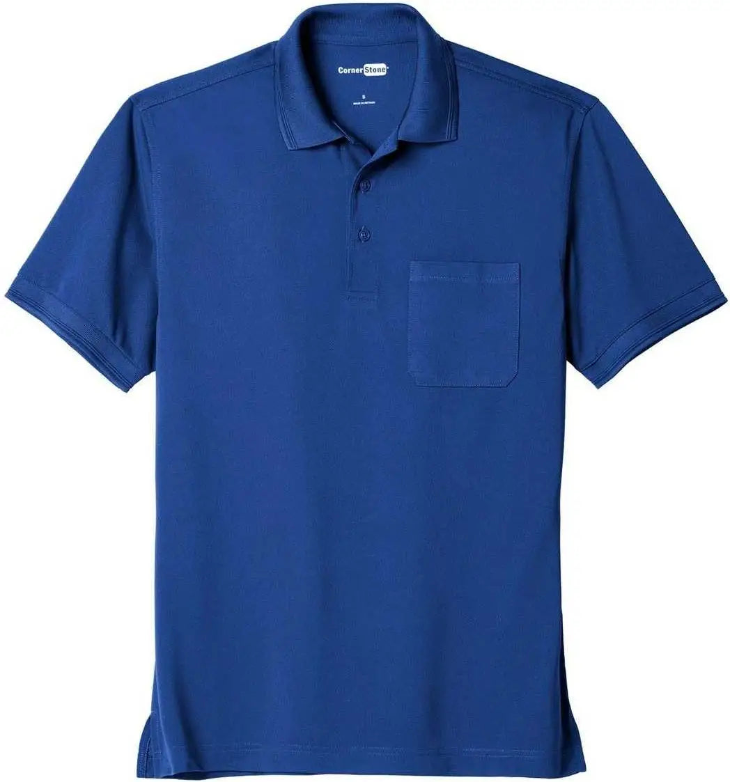 Cornerstone Cs4020p Industrial Snag-proof Pique Pocket Polo - Royal