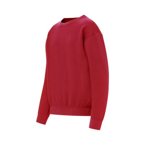 Side view of Crimson Youth Buddy Crewneck Sweatshirt 23154Y
