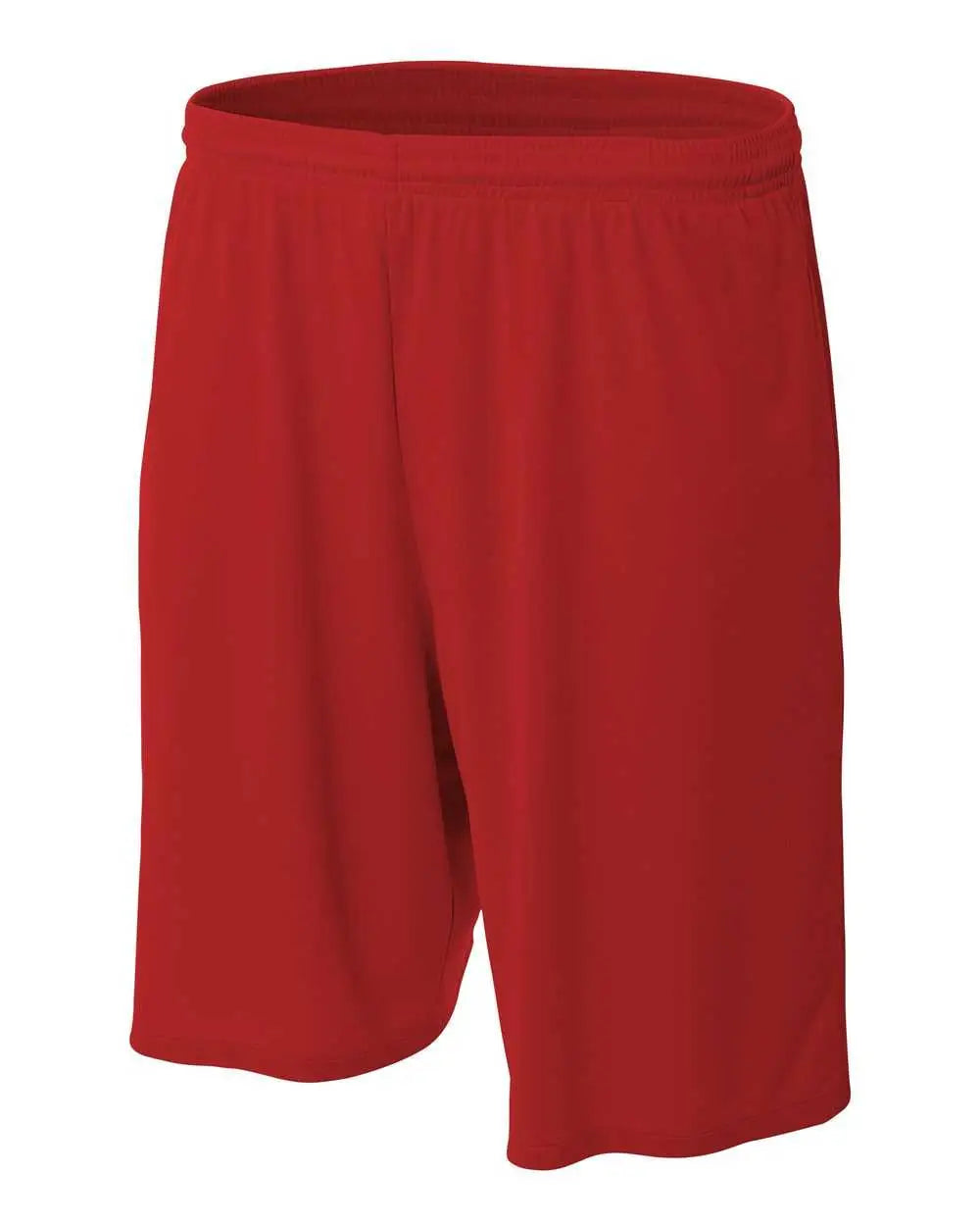 A4 N5338 9’’ Moisture Management Short with Side Pockets - Scarlet