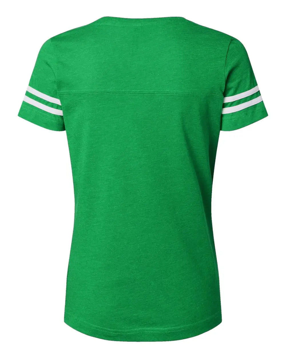 Lat 3537 Women’s Football V-neck Fine Jersey Tee - Vintage Green White