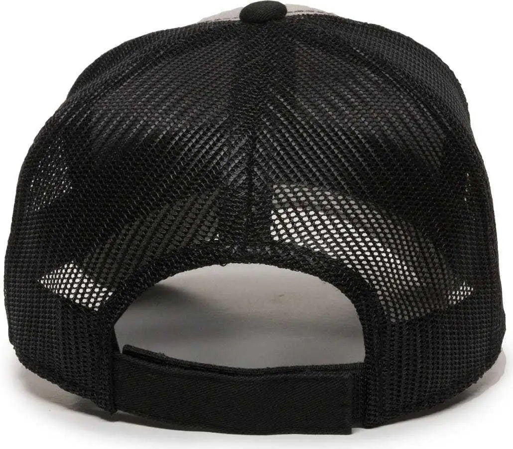 Oc Sports Gwt-101m Adjustable Mesh Back Cap - Light Grey Black - Gray / 6 7/8’’ - 7 1/2’’