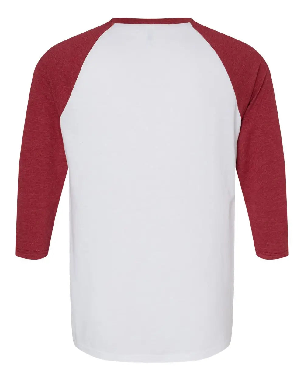 American Apparel 2003cvc Cvc Three-quarter Sleeve Tee - White Heather Cardinal