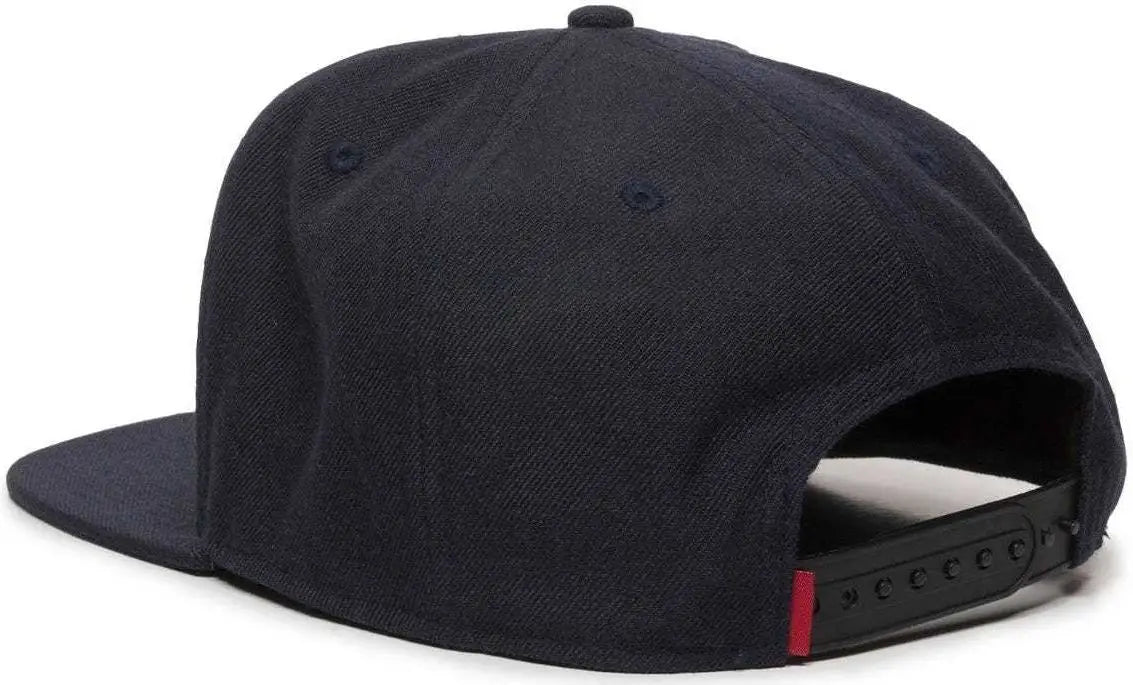 Oc Sports Redlbl101 Adjustable Flat Bill Heathered Cap - Navy - 6 7/8’’ - 7 1/2’’