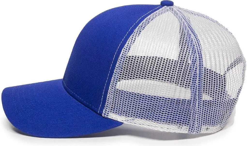 Oc Sports Mbw-600 Team Adjustable Mesh Back Ball Cap - Royal White - 6 7/8’’ - 7 1/2’’