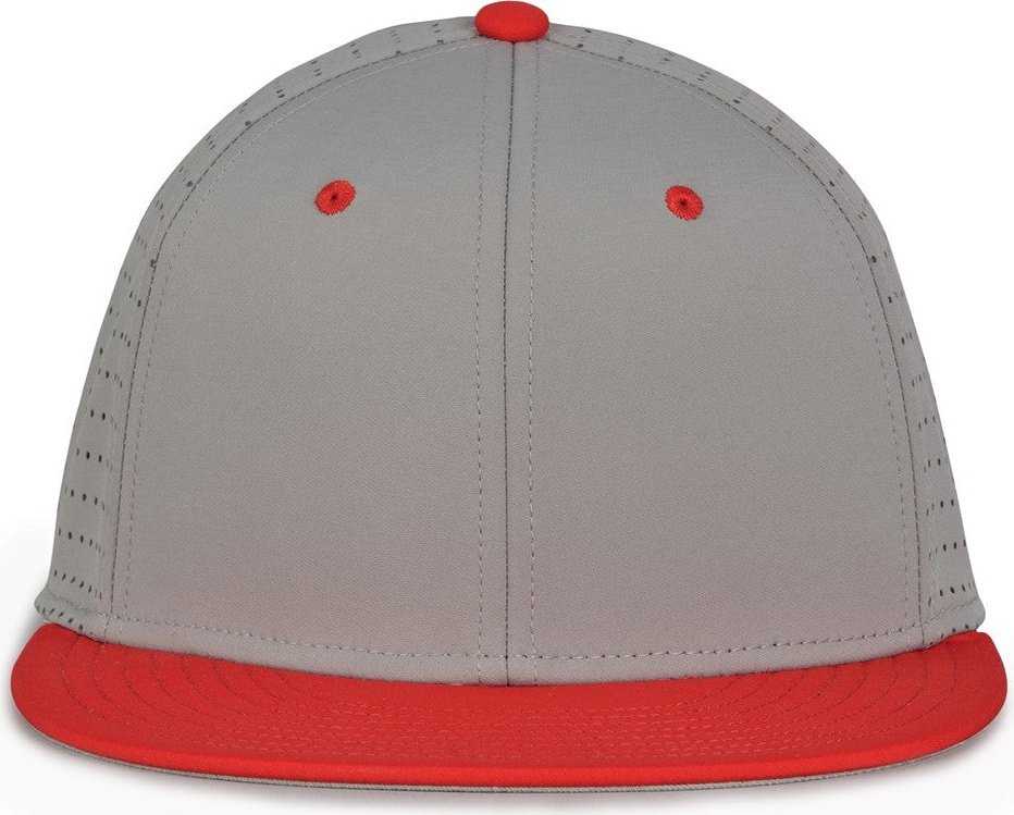 The Game GB998 Perforated GameChanger Cap - Gray Red - HIT a Double - 2