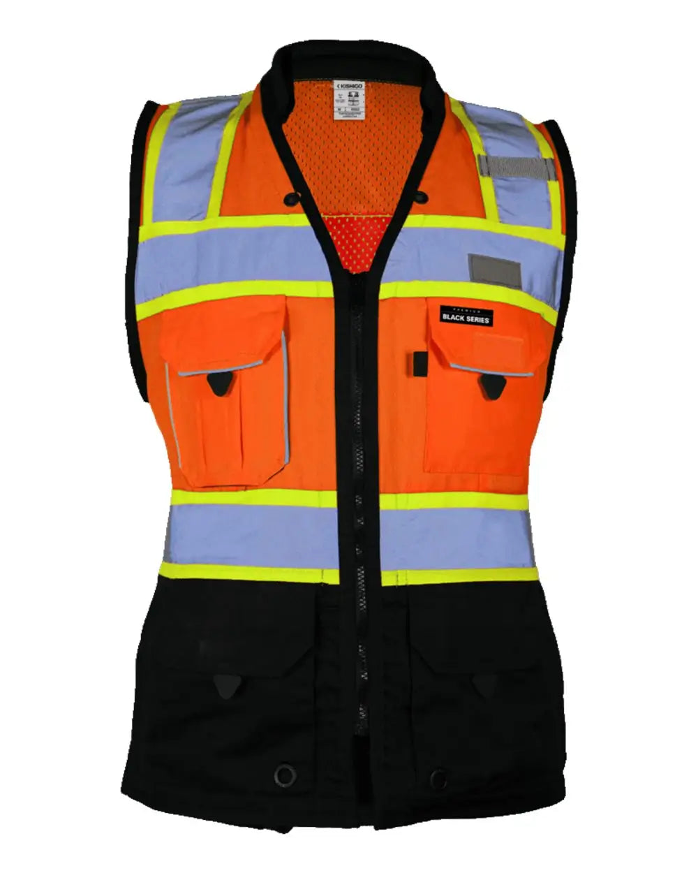 Kishigo S50215022 Premium Black Series Women’s Heavy Duty Surveyors Vest - S5021-5022 - Orange - Adult s
