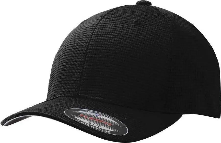Sport-tek Stc33 Flexfit Grid Texture Cap - Black - 6 3/4’’ - 7 1/4’’