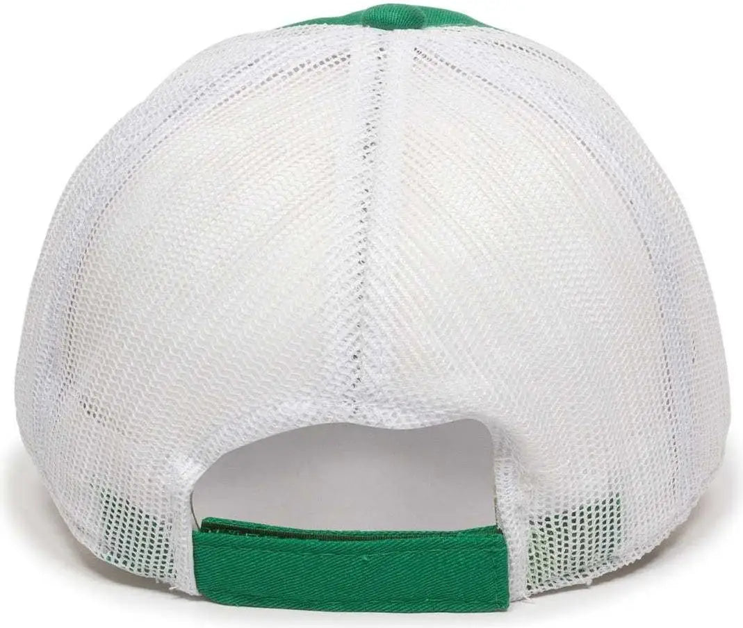 Oc Sports Fwt-130 Garment Wash Mesh Back Baseball Cap - Kelly White - 6 7/8’’ - 7 1/2’’