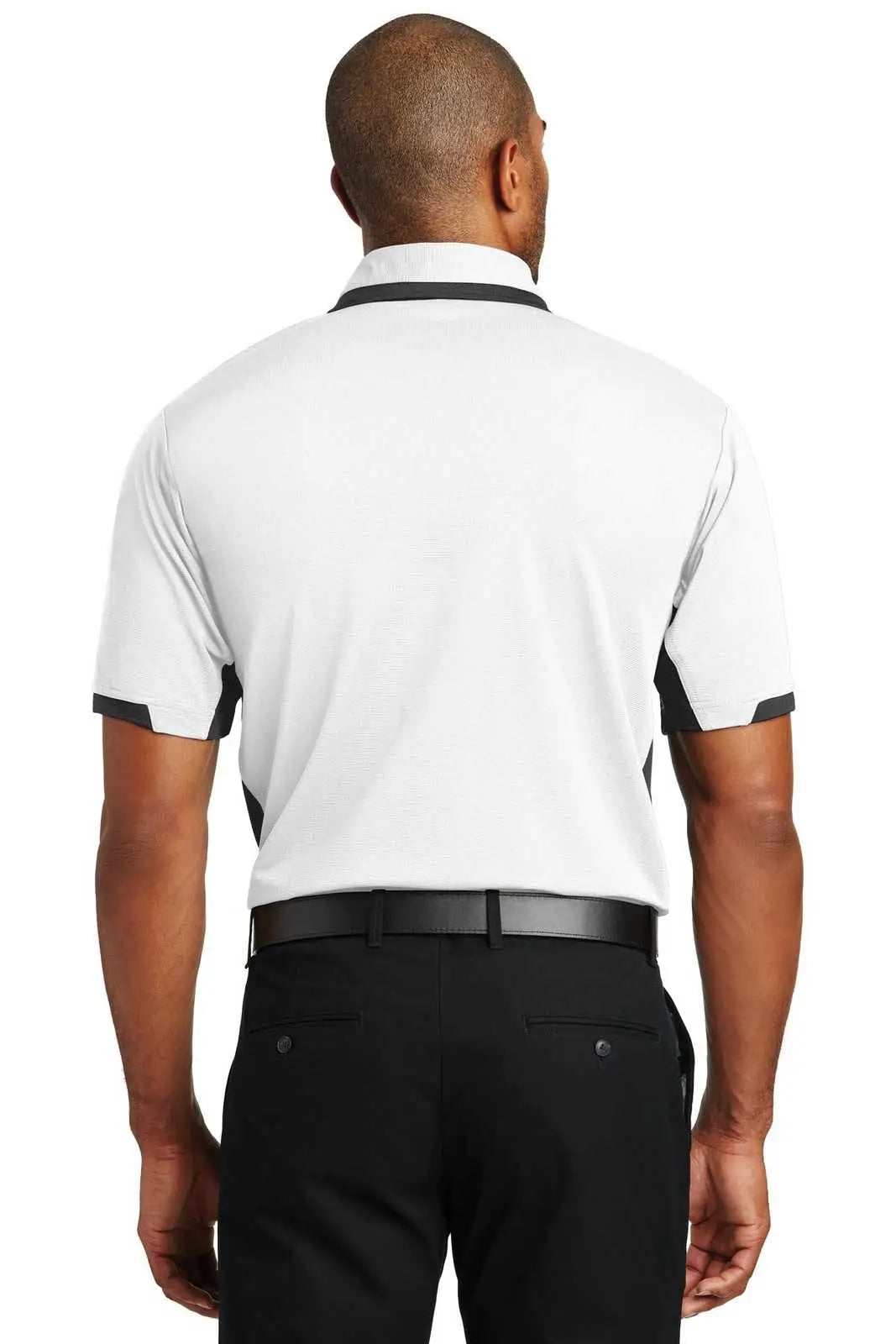 Port Authority K524 Dry Zone Colorblock Ottoman Polo - White Black