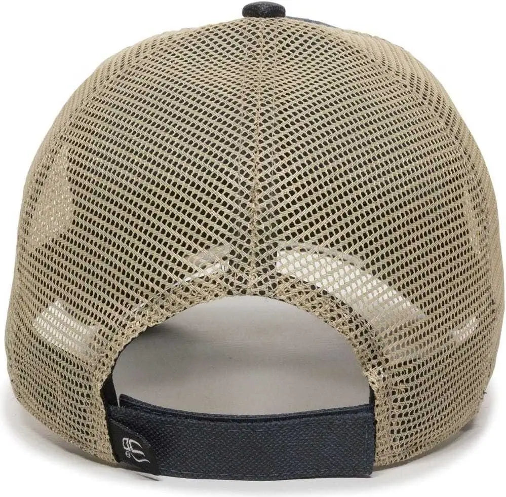 Oc Sports Wcv-100m Adjustable Mesh Back Weathered Look Cap - Navy Khaki - 6 7/8’’ - 7 1/2’’