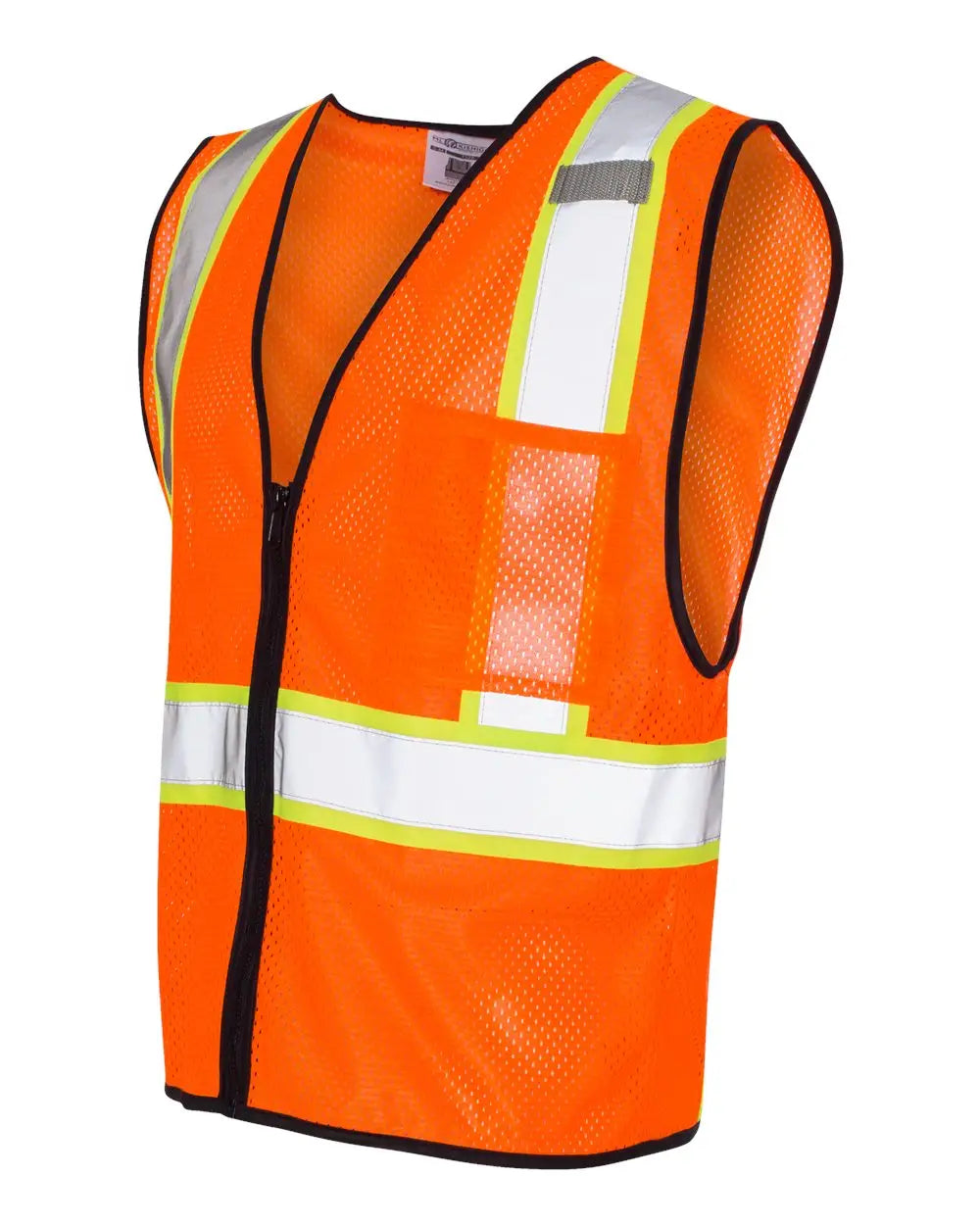 Kishigo 1527-1528 Economy Contrasting Vest with Zippered Front - Orange - Forest / S/m