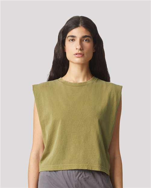 Faded Army Garment-Dyed Women&#39;s Heavyweight Muscle Tee - 307GD